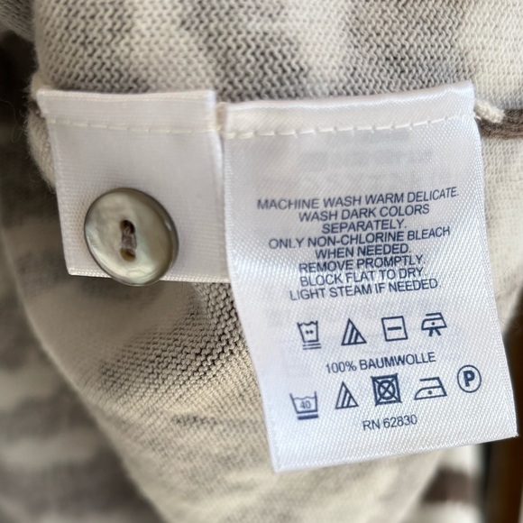 Lands' End Cardigan Sweater Size XL Brown and Cream Animal Print Supima Cotton - Picture 7 of 7